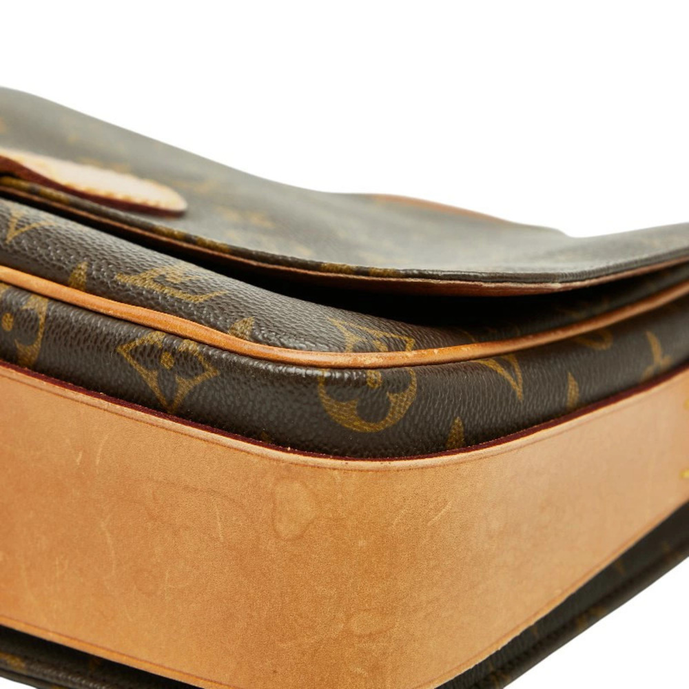 Louis Vuitton Monogram Cartouchiere Crossbody Shoulder Bag Brown Leather - Picture 4 of 10